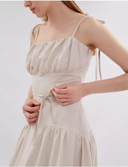 Картинка Сукня максі світло-сіра з кокеткою