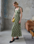Картинка Сукня максі з квітковим принтом зелена