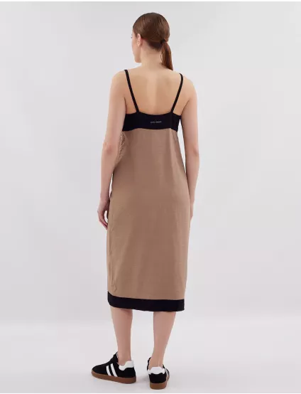 Картинка Сукня міді чорно-коричнева