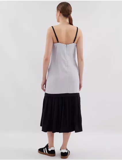 Картинка Сукня міді чорно-сіра 