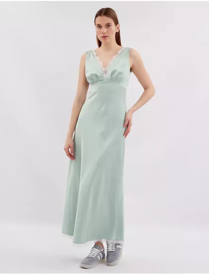 Картинка Сукня максі світло-зелена шовкова