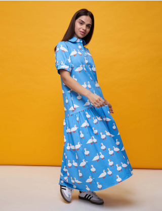 Картинка Сукня максі синя з принтом