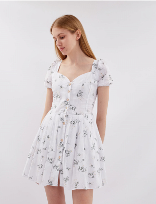 Картинка Сукня міні біла з принтом