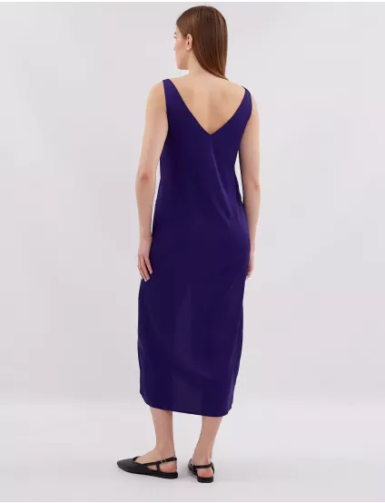 Картинка Сукня міді фіолетова шовкова