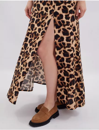 Картинка Спідниця максі з леопардовим принтом