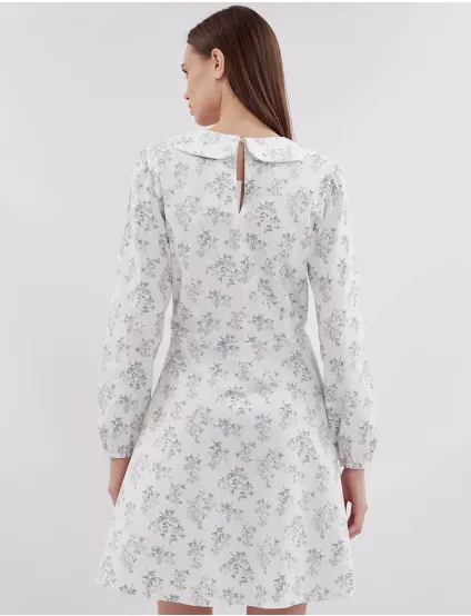 Картинка Сукня міні біла з квітковим принтом