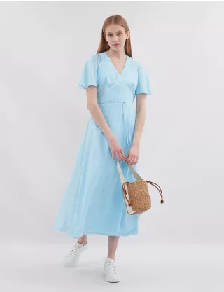 Картинка Сукня максі блакитна з принтом 