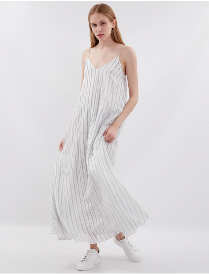 Картинка Сукня максі біла смугаста