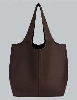 Картинка Сумка TOTE LEATHER BAG темно-коричнева