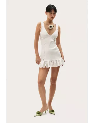 Картинка Сукня біла з шовковою спідницею