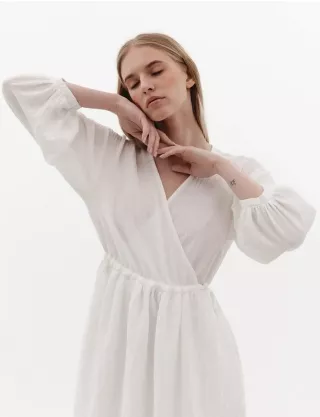 Картинка Сукня міді з фактурна біла