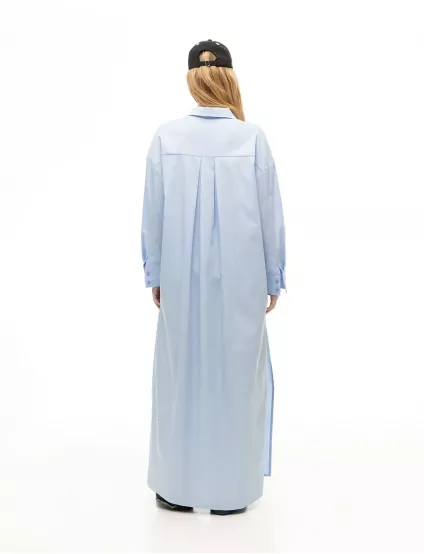 Картинка Сукня-сорочка максі блакитна