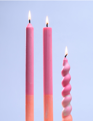 Картинка Набір свічок Taper Candles рожево-помаранчевий