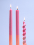 Картинка Набір свічок Taper Candles рожево-помаранчевий