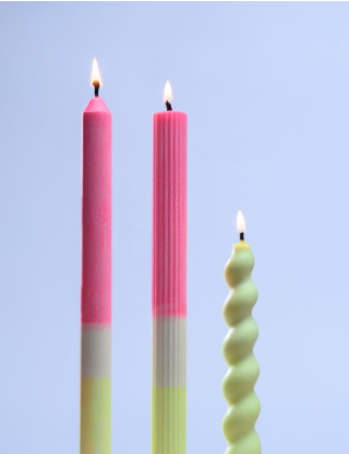 Картинка Набір свічок Taper Candles рожево-жовтий