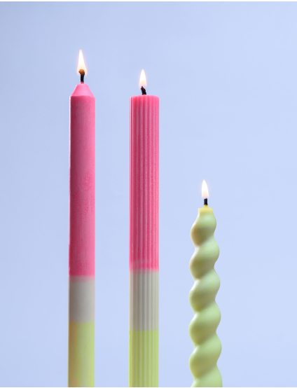 Картинка Набір свічок Taper Candles рожево-жовтий