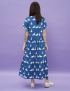 Картинка Сукня міді темно-синя з принтом