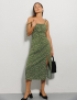 Картинка Сарафан міді зелений з принтом