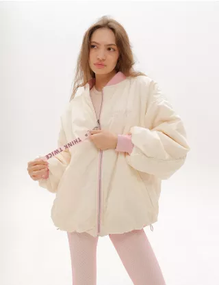 Картинка Куртка рожево-біла двостороння