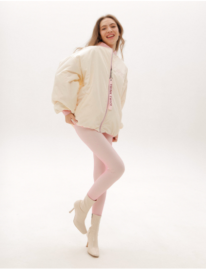 Картинка Куртка рожево-біла двостороння