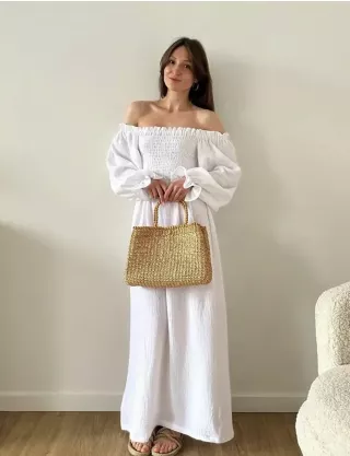 Картинка Сукня максі біла муслінова