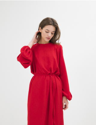 Картинка Сукня міді червона 