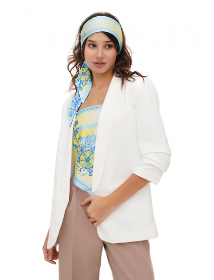 Картинка Хустка-твіллі синя з принтом