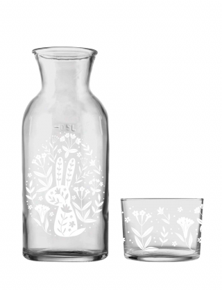 Картинка Набір скляний з принтом - графин 500 мл та склянка 200 мл