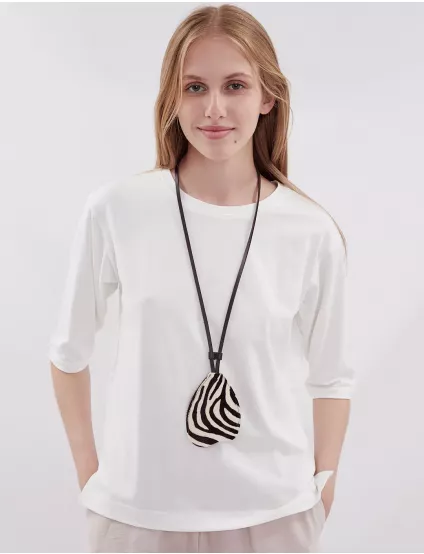 Картинка Ключниця чорно-біла шкіряна