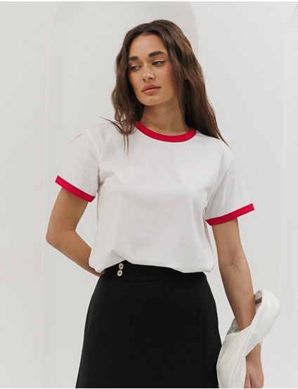 Картинка Футболка біло-червона