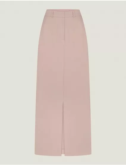 Картинка Спідниця міді рожева з розрізом