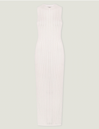 Картинка Сукня максі з ажурною в'язкою біла 