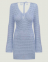 Картинка Сукня міні з відкритою спиною блакитна