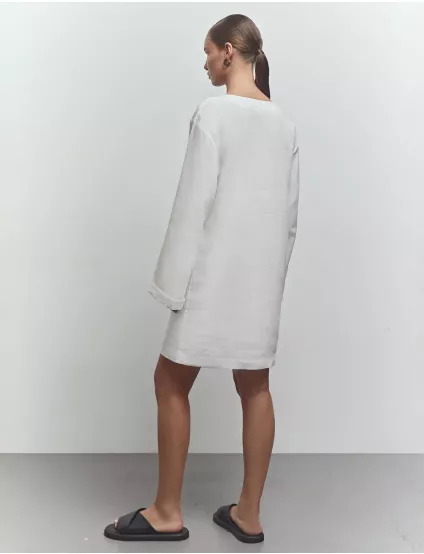 Картинка Сукня-сорочка міні біла