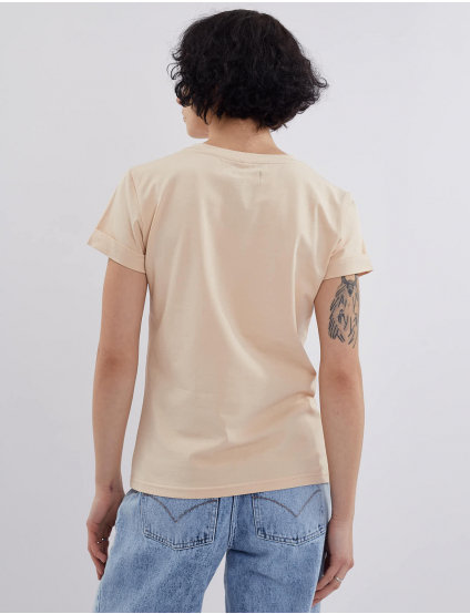 Картинка Футболка бежева з принтом