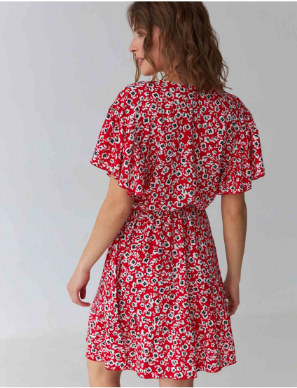 Картинка Сукня міні червона з принтом