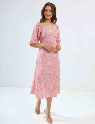 Картинка Сукня мінді рожева з принтом