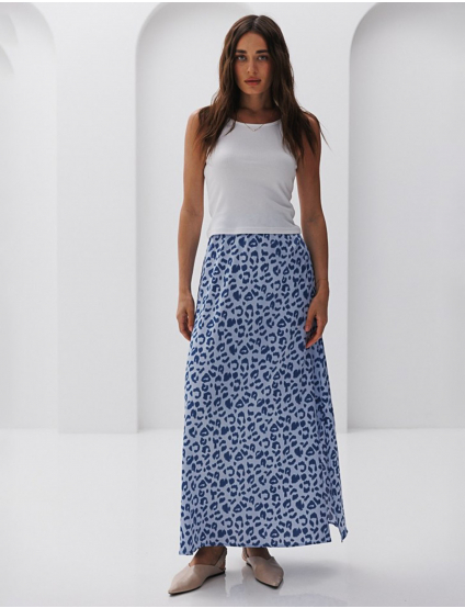 Картинка Спідниця максі блакитна з принтом
