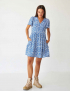 Картинка Сукня міні синя з принтом