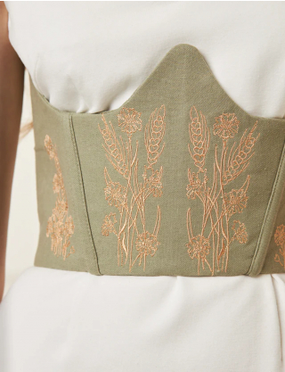 Картинка Корсет світло-зелений з вишивкою