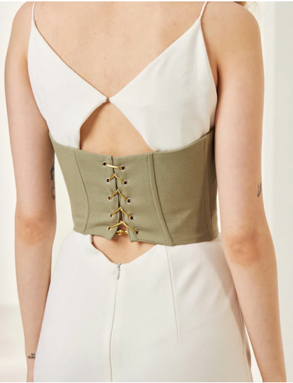 Картинка Корсет світло-зелений з вишивкою