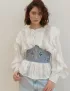 Картинка Корсет блакитний  з вишивкою "Каштан"