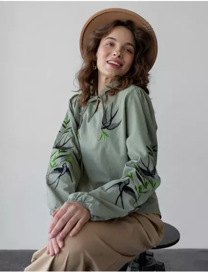 Картинка Вишиванка світло-зелена