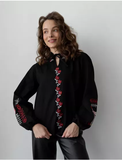 Картинка Вишиванка "Галя й Іванко" чорна