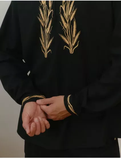 Картинка Вишиванка "Колоски" чорна