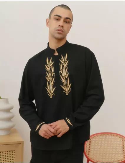 Картинка Вишиванка "Колоски" чорна