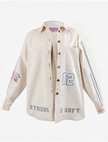 Картинка Сорочка бежева джинсова