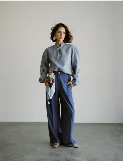 Картинка Вишиванка "Каштан" блакитна