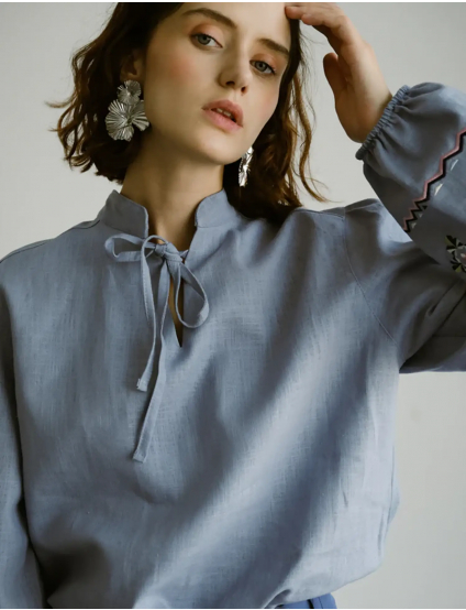 Картинка Вишиванка "Каштан" блакитна