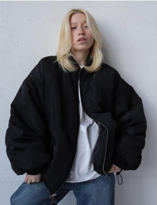 Картинка Бомбер чорний двосторонній